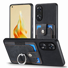 Soft Silicone Gel Leather Snap On Case Cover SD2 for Oppo Reno8 T 4G Black