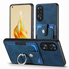 Soft Silicone Gel Leather Snap On Case Cover SD2 for Oppo Reno8 T 4G Blue