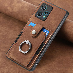 Soft Silicone Gel Leather Snap On Case Cover SD2 for Realme 9 Pro+ Plus 5G Brown