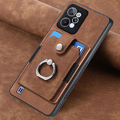 Soft Silicone Gel Leather Snap On Case Cover SD2 for Realme C31 Brown