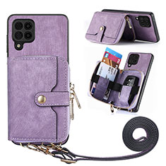 Soft Silicone Gel Leather Snap On Case Cover SD2 for Samsung Galaxy A12 Clove Purple
