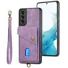 Soft Silicone Gel Leather Snap On Case Cover SD2 for Samsung Galaxy S23 Plus 5G Clove Purple