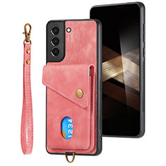 Soft Silicone Gel Leather Snap On Case Cover SD2 for Samsung Galaxy S24 5G Pink