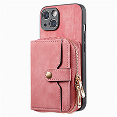 Soft Silicone Gel Leather Snap On Case Cover SD3 for Apple iPhone 13 Pink