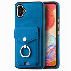 Soft Silicone Gel Leather Snap On Case Cover SD3 for Samsung Galaxy A04 4G Blue