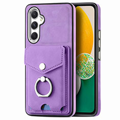Soft Silicone Gel Leather Snap On Case Cover SD3 for Samsung Galaxy A04s Purple