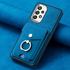 Soft Silicone Gel Leather Snap On Case Cover SD3 for Samsung Galaxy A72 5G Blue