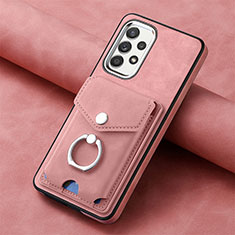 Soft Silicone Gel Leather Snap On Case Cover SD3 for Samsung Galaxy A72 5G Pink