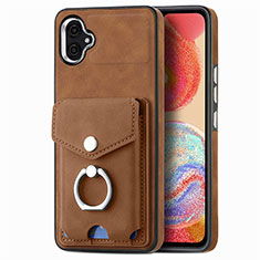 Soft Silicone Gel Leather Snap On Case Cover SD3 for Samsung Galaxy M04 Brown