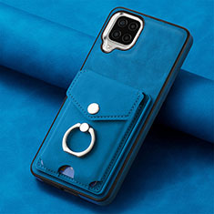 Soft Silicone Gel Leather Snap On Case Cover SD3 for Samsung Galaxy M32 4G Blue