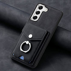 Soft Silicone Gel Leather Snap On Case Cover SD3 for Samsung Galaxy S21 FE 5G Black