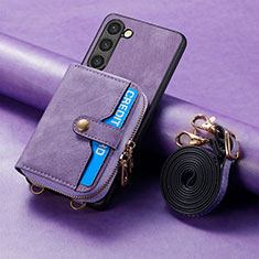 Soft Silicone Gel Leather Snap On Case Cover SD3 for Samsung Galaxy S23 Plus 5G Clove Purple