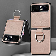 Soft Silicone Gel Leather Snap On Case Cover SD4 for Motorola Moto Razr 40 5G Khaki
