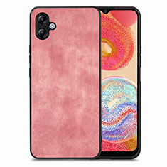 Soft Silicone Gel Leather Snap On Case Cover SD4 for Samsung Galaxy A04E Pink