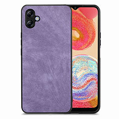 Soft Silicone Gel Leather Snap On Case Cover SD4 for Samsung Galaxy A04E Purple