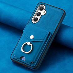 Soft Silicone Gel Leather Snap On Case Cover SD4 for Samsung Galaxy A04s Blue
