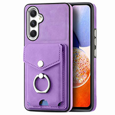 Soft Silicone Gel Leather Snap On Case Cover SD4 for Samsung Galaxy A14 5G Purple