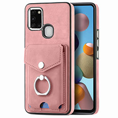 Soft Silicone Gel Leather Snap On Case Cover SD4 for Samsung Galaxy A21s Pink