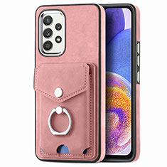 Soft Silicone Gel Leather Snap On Case Cover SD4 for Samsung Galaxy A23 4G Pink