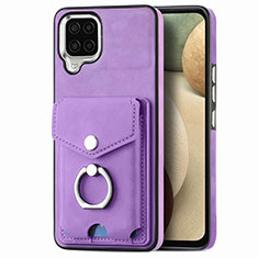 Soft Silicone Gel Leather Snap On Case Cover SD4 for Samsung Galaxy M12 Purple
