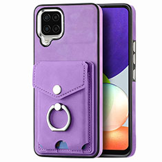 Soft Silicone Gel Leather Snap On Case Cover SD4 for Samsung Galaxy M32 4G Purple