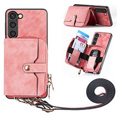 Soft Silicone Gel Leather Snap On Case Cover SD4 for Samsung Galaxy S23 5G Pink