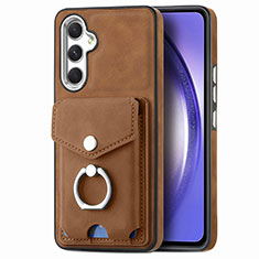 Soft Silicone Gel Leather Snap On Case Cover SD5 for Samsung Galaxy A54 5G Brown