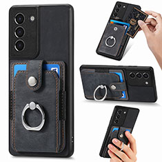 Soft Silicone Gel Leather Snap On Case Cover SD5 for Samsung Galaxy S21 FE 5G Black