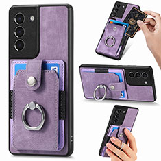 Soft Silicone Gel Leather Snap On Case Cover SD5 for Samsung Galaxy S21 FE 5G Clove Purple