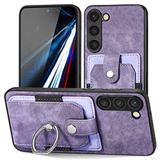 Soft Silicone Gel Leather Snap On Case Cover SD5 for Samsung Galaxy S22 5G Clove Purple