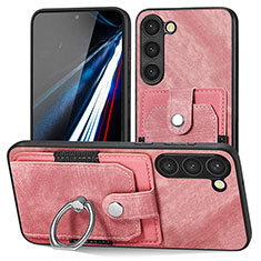 Soft Silicone Gel Leather Snap On Case Cover SD5 for Samsung Galaxy S23 5G Pink