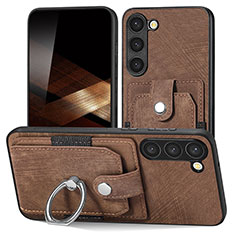 Soft Silicone Gel Leather Snap On Case Cover SD5 for Samsung Galaxy S24 5G Brown