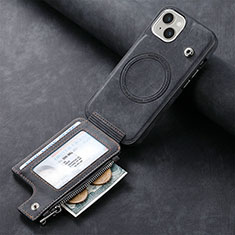 Soft Silicone Gel Leather Snap On Case Cover SD9 for Apple iPhone 13 Black