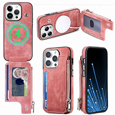 Soft Silicone Gel Leather Snap On Case Cover SD9 for Apple iPhone 13 Pro Max Pink