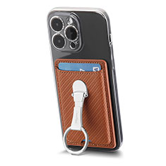 Soft Silicone Gel Leather Snap On Case Cover SD9 for Apple iPhone 15 Pro Brown