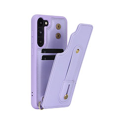 Soft Silicone Gel Leather Snap On Case Cover SY1 for Samsung Galaxy S22 5G Purple
