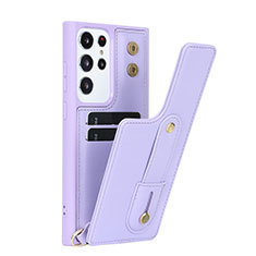 Soft Silicone Gel Leather Snap On Case Cover SY1 for Samsung Galaxy S24 Ultra 5G Purple