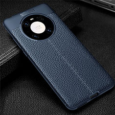 Soft Silicone Gel Leather Snap On Case Cover U01 for Huawei Mate 40 Pro Blue