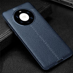 Soft Silicone Gel Leather Snap On Case Cover U01 for Huawei Mate 40 Pro+ Plus Blue