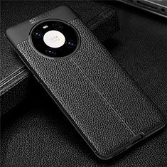 Soft Silicone Gel Leather Snap On Case Cover U01 for Huawei Mate 40E 4G Black