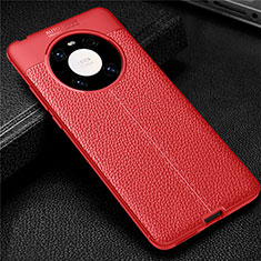 Soft Silicone Gel Leather Snap On Case Cover U01 for Huawei Mate 40E 5G Red