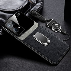 Soft Silicone Gel Leather Snap On Case Cover with Magnetic FL1 for Oppo Reno7 Pro 5G Black