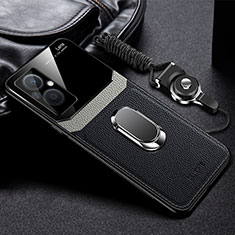 Soft Silicone Gel Leather Snap On Case Cover with Magnetic FL1 for Oppo Reno7 Z 5G Black