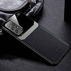 Soft Silicone Gel Leather Snap On Case Cover with Magnetic FL1 for Samsung Galaxy A23 4G Black