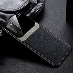 Soft Silicone Gel Leather Snap On Case Cover with Magnetic FL1 for Samsung Galaxy M02s Black