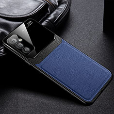 Soft Silicone Gel Leather Snap On Case Cover with Magnetic FL1 for Samsung Galaxy M23 5G Blue