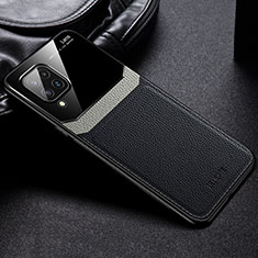 Soft Silicone Gel Leather Snap On Case Cover with Magnetic FL1 for Samsung Galaxy M32 4G Black