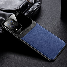 Soft Silicone Gel Leather Snap On Case Cover with Magnetic FL1 for Samsung Galaxy M33 5G Blue