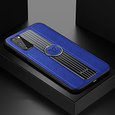 Soft Silicone Gel Leather Snap On Case Cover with Magnetic FL1 for Samsung Galaxy S20 5G Blue