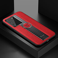 Soft Silicone Gel Leather Snap On Case Cover with Magnetic FL1 for Samsung Galaxy S20 Ultra 5G Red